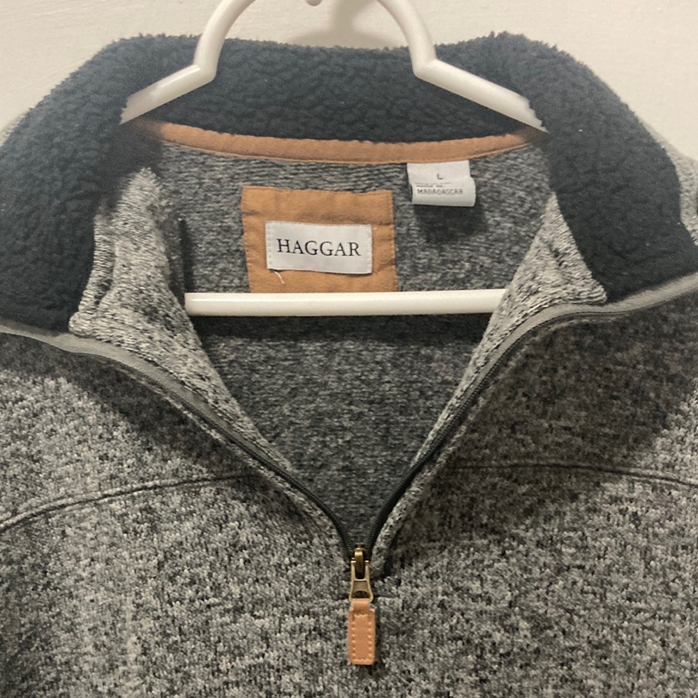 Haggar Men's Fleece 1/4 Zip Pullover Sweater L